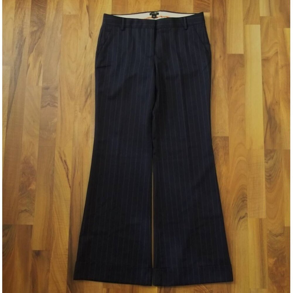 Vintage J. Crew® ‘City Fit’ Unlined Flared Leg Striped Wool Dress Pants Size 8